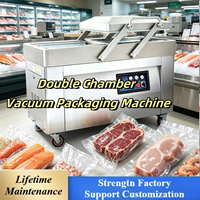 HVC-610S/2A Doppelkammer Kommerzieller Edelstahl-Beutelverpackungsautomat für Rindfleisch, Meeresfrüchte und Trockenlebensmittel mit Frischhaltefunktion