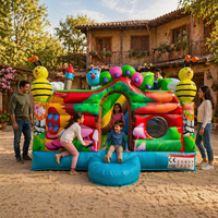 Nouvelle Tente Gonflable de Saut et de Rebond Leap avec Toboggan, Parc d'Obstacles, Thème Ville Amusante, Château Gonflable