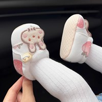 Chaussures pour filles automne-hiver, doublées de polaire, épaisses et chaudes, chaussures pré-marche, chaussures en coton, semelle souple, mignonnes, nouveau-né, cordon de serrage, pur coton