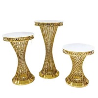 Vase de décoration de table de mariage en fer doré moderne, support à gâteau, présentoir à dessert, banquets d'hôtel et rassemblements familiaux