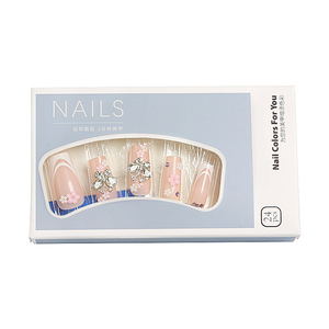 <span class=keywords><strong>Uñas</strong></span> Postizas Francesas con Pedrería de Mariposa 3D, 24 Piezas, Color <span class=keywords><strong>Rosa</strong></span> Nude, Acrílicas, para Mujer - Product Image 5