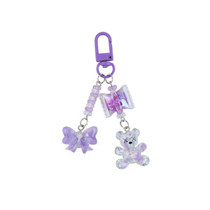 Creative Resin <b>Cute</b> Unique Candy Bow Bear Keychain Bag Pendant <b>Car</b> Key Small Phone Decoration - Product Image 5