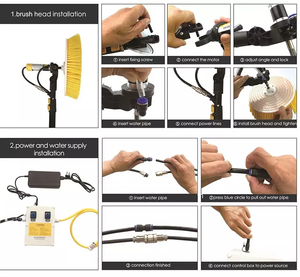 Nettoyeur de vitres à <span class=keywords><strong>Double</strong></span> tête de haute qualité, brosse d'outil de nettoyage de panneau photovoltaïque solaire électrique - Product Image 5