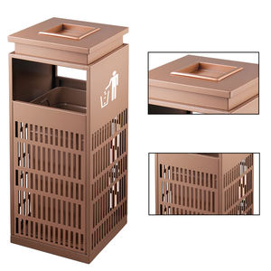 Diseño de Arte Moderno Cubo de basura de 50 litros Cubo de basura de calle pública Cubo de basura de metal de pie para plaza comercial - Product Image 5