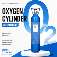 Cylindre d'oxygène sans soudure 150 bars 200 bars avec valve personnalisée et surface thermolaquée