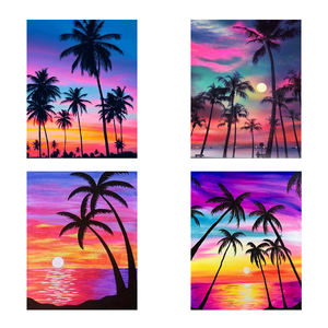 DIY 5D Plein Foret Diamant Peinture Couleur Ciel Bord <span class=keywords><strong>De</strong></span> Mer <span class=keywords><strong>Coucher</strong></span> <span class=keywords><strong>De</strong></span> <span class=keywords><strong>Soleil</strong></span> <span class=keywords><strong>Paysage</strong></span> Diamant Peinture Cocotier Point <span class=keywords><strong>De</strong></span> Croix Décor À La Maison Cadeau - Product Image 2