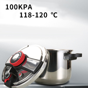 Cuisinière à pression en acier inoxydable avec poignée pliable, cuisinière à pression allemande 6,5/9L, cuisinière à pression multifonction - Product Image 2
