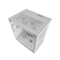 MANMU Mid Tower Gaming PC Case White Aluminum Alloy with RGB Fan Cheap Price MATX Computer Cabinets & Towers Cases in Stock