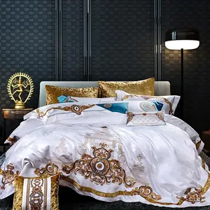 Courtly style white girl embroidery duvet cover king size 100%cotton pillow cover home textile bedding sets supplier