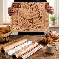 Papier sulfurisé alimentaire imprimé avec logo personnalisé pour l'emballage de sushis, pizzas et sandwichs, 100% pâte de bois vierge, écologique