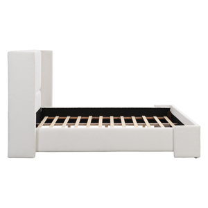 Cadre de lit King Size avec tête de lit haute capitonnée et plateforme, tête de lit en forme de vague - Product Image 3