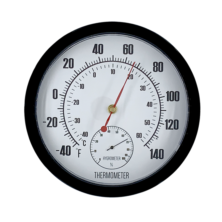 Plastique noir thermomètre rond outil de capteur de température pointeur Plastique noir thermomètre rond outil de capteur de température pointeur