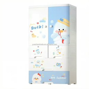 Lemari Pakaian Anak Motif Lucu 4 Lapis Portable, Lemari Laci Bayi Kapasitas Besar, Laci Penyimpanan Plastik - Product Image 3