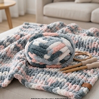 Fil fantaisie en gros, fil chenille polyester doux et épais de 2 et 3 cm pour tricot à la main de couvertures