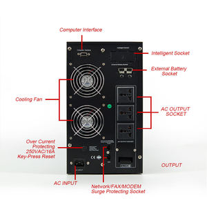 1KVA 2KVA 3KVA Single phase tần số cao trực tuyến UPS tinh khiết Sine Wave LCD + LED hiển thị đôi chuyển đổi máy chủ - Product Image 6