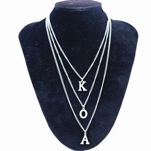 Gargantilla de tres capas con estilo, cadena de joyería negra, señal de miembros de la sociedad del Club, Alfa Sorority, letras griegas, collares <span class=keywords><strong>KOA</strong></span> - Product Image 6