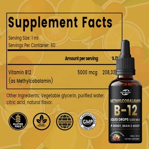 Suplemento de Vitamina B12 en Gotas Sublinguales de Marca Privada OEM, Metilcobalamina B12, Apoyo para la Energía, el Estado de Ánimo y la Salud Cerebral - Product Image 2
