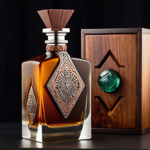 Envase de Vidrio Personalizado para Licores, Forma Plana, <span class=keywords><strong>Espacio</strong></span> <span class=keywords><strong>Vacío</strong></span> para 100 ml de Licor, Vodka, Ginebra, Whisky, Brandy, Tequila, Vino, con Tapa - Product Image 5