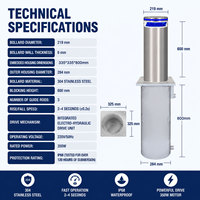 Borne de sécurité hydraulique automatique télécommandée en acier inoxydable, IP68, K12, résistante aux chocs, remplissable d'eau, pour parking commercial