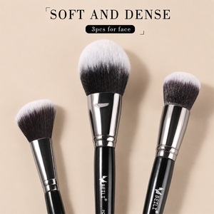 <b>Round</b> Synthetic Hair Makeup <b>Brush</b> Black Handle Soft Tactility Foundation Application Face Beauty Tool - Product Image 5