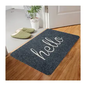 Hello Front Welcome Entrance Door Mats for Indoor Outdoor Entry Garage Patio High Traffic Areas Shoe Rugs