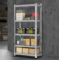 Étagère métallique robuste à 5 niveaux, unité de rangement en acier réglable, étagère utilitaire polyvalente pour l'organisation de la maison