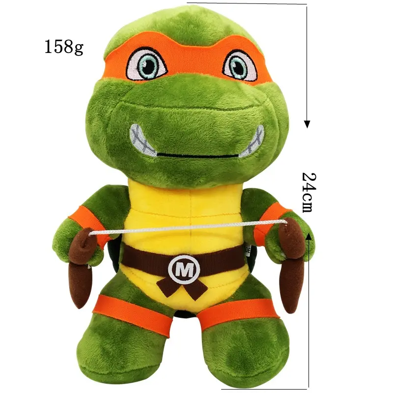 Linda juguete 2024Anime tortugas muñecos de peluche Ninja figura lindo suave relleno promoción regalos modelo tortugas juguetes de peluche para máquina de garra