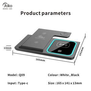 Base de Carga Inalámbrica Portátil 3 en 1 <span class=keywords><strong>JOKO</strong></span> 2026, Gran Venta para Teléfono Móvil, Auriculares y Reloj Inteligente, Potencia de Salida 10W, Entrada 5V/2A - Product Image 6
