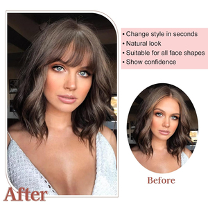 <span class=keywords><strong>Frange</strong></span> à clipser 100 % <span class=keywords><strong>cheveux</strong></span> humains naturels avec mèches latérales, postiches pour femmes, usage quotidien - Product Image 3