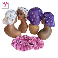 Gorro de Satén Personalizado Muyang, Gorro para Dormir con Estampado para Mujer, 54-56cm, Gorro de Moda para Adultos, Uso Doméstico