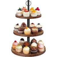 Présentoir à cupcakes rustique à 3 niveaux, plateau à étages, support à gâteaux pour mariage, anniversaire, baby shower