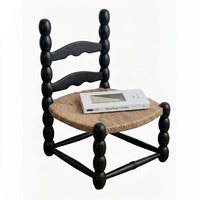 Chaise de salle à manger mobile en bois massif tressée en corde, style nordique éco-responsable, dossier en rotin français rétro Wabi-Sabi pour la maison, le bureau et l'hôtel