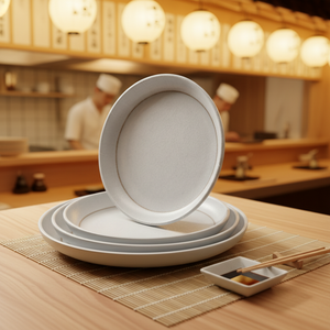 Тарелка меламиновая круглая 7,4 дюйма с ободком для ресторанов, поставка с фабрики Панью - Product Image 2