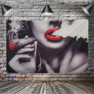 Bandera Decorativa con Diseño de Mujer Fumando, Bandera de Arte y Belleza para Decoración del Hogar, 3x5 Pies, 4 Ojales en las Esquinas - Product Image 2