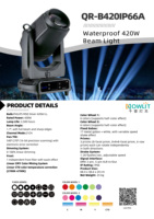 Projecteur LED mobile à faisceau IP66 600W avec émission blanche pour utilisation en extérieur dans les parcs à thème, éclairage de scène haute puissance, contrôle DMX512