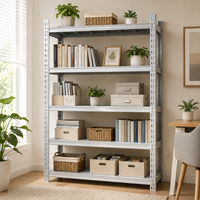 Étagère de rangement en acier léger à 4 niveaux, réglable, pour usage domestique, entrepôt ou présentation, étagère métallique