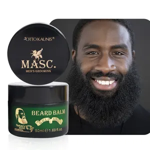Vegan Strengthen Soften Beard Wax Mustaches Men Beard Balm OEM Organic Beard Growth Balm With Shea Butter