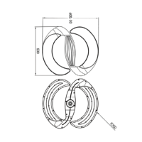 Lumière LED extérieure, lumière de jardin, lumière de rue, 50W AC85-265V 130LM/W, lumière élégante moderne, noire, 6000K, PC aluminium IP65, 530X600X510MM