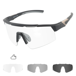 Gafas de Ciclismo Fotocromáticas, Semi-Rimless, TR90, Deportivas, Doradas, <span class=keywords><strong>Lentes</strong></span> <span class=keywords><strong>para</strong></span> Ciclismo de Carretera, Cambio de Color, Antivaho, Protección UV - Product Image 1