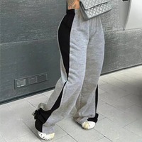 2025 Promotion Chaude Pantalon de Sport pour Femmes Automne Hiver, Jogger Décontracté à Taille Élastique, Patchwork de Couleurs et Jambes Larges