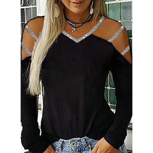 T-shirt décontracté à manches courtes et manches courtes pour femme, vêtement décontracté, sexy, mode été, 2024 - Product Image 5