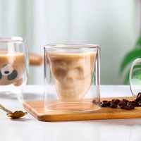 Verre transparent, verre à Double couche, transparent, résistant à la chaleur, tulipe à espresso murale, avec double paroi