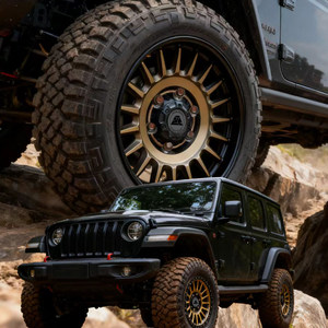Jantes tout-terrain SY 4x4 17x9J 18x9J PCD 6x139.7 6x114.3 Noir-Or à déport profond pour <span class=keywords><strong>Jeep</strong></span> <span class=keywords><strong>Wrangler</strong></span> - Product Image 1