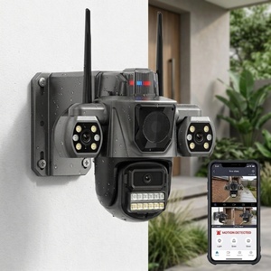 Cámara de Seguridad Inteligente de Triple Lente y Tres Vistas de 3MP, Cámara WIFI de Seguridad PTZ Inalámbrica IP WIFI <span class=keywords><strong>Icsee</strong></span> para Exteriores - Product Image 1