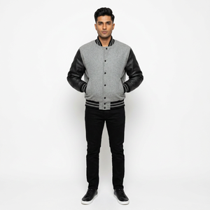 Veste universitaire décontractée pour hommes FINER THREADS, respirante, col montant, extensible, 100 % coton, hiver - Product Image 1