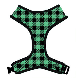 大量生産可能 カスタムロゴ入り 格子柄小型犬用ベスト ポリエステル製 ノープル犬用ハーネス クイックリリースバックル付き - Product Image 3
