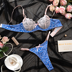 <b>Sexy</b> Leopard Pattern Color Contrasting Embroidery Lace Lingerie Luxury See-Through <b>Bra</b> <b>Set</b> - Product Image 6