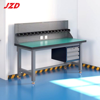 Tables d'atelier en acier de fabrication métallique personnalisée JZD, établi de garage avec établi antistatique pour atelier