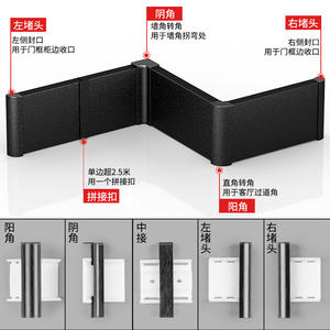 Plinthe murale en alliage d'aluminium noir brossé 6 cm x 8 mm, à clipser, pour seuil de porte et fenêtre, en acier inoxydable, plinthe métallique 6 cm x 8 mm - Product Image 3