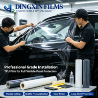 Film de protection de peinture TPU X15 transparent Dingxin Factory OEM, 1,52x15m, auto-réparant thermiquement, anti-jaunissement, hydrophile, pour voitures